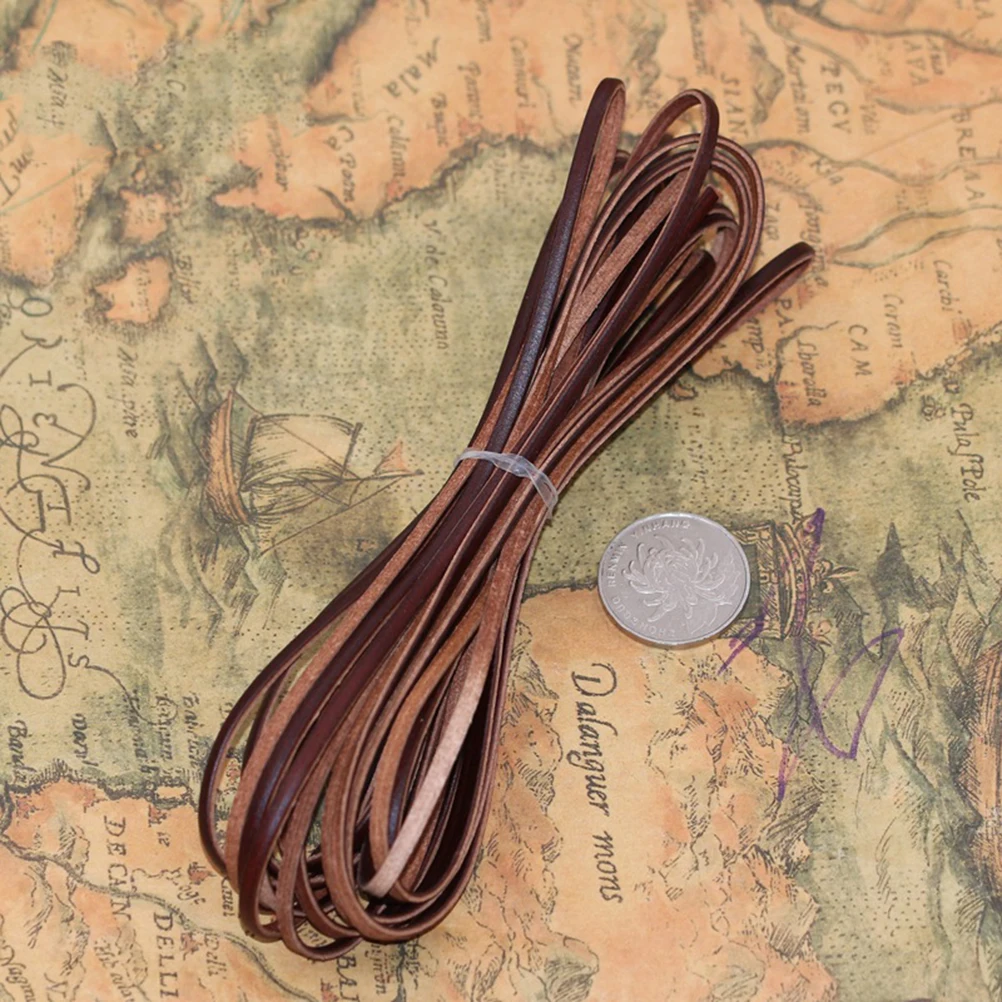 

5M 3Mm Light Brown Real Rope For Diy Bracelets Necklace Making Sturdy Cowhide Cord Jewelry Accessories Handmade Anklets