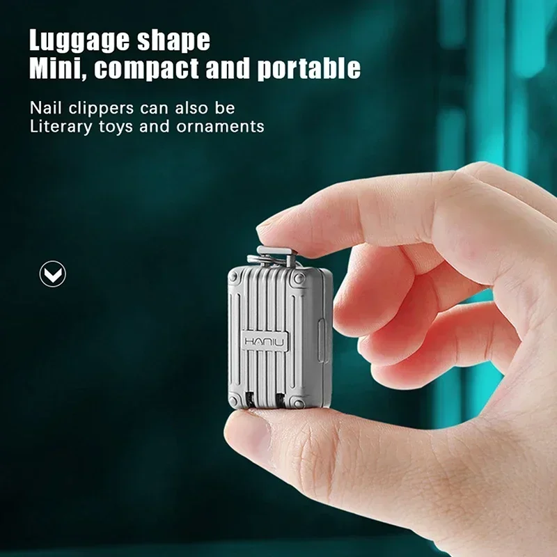 Exquisite Luggage Keychain Foldable Nail Cutter Stainless Steel Nail Clippers Rotary Toenail Fingernail Manicure Trimmer image 5