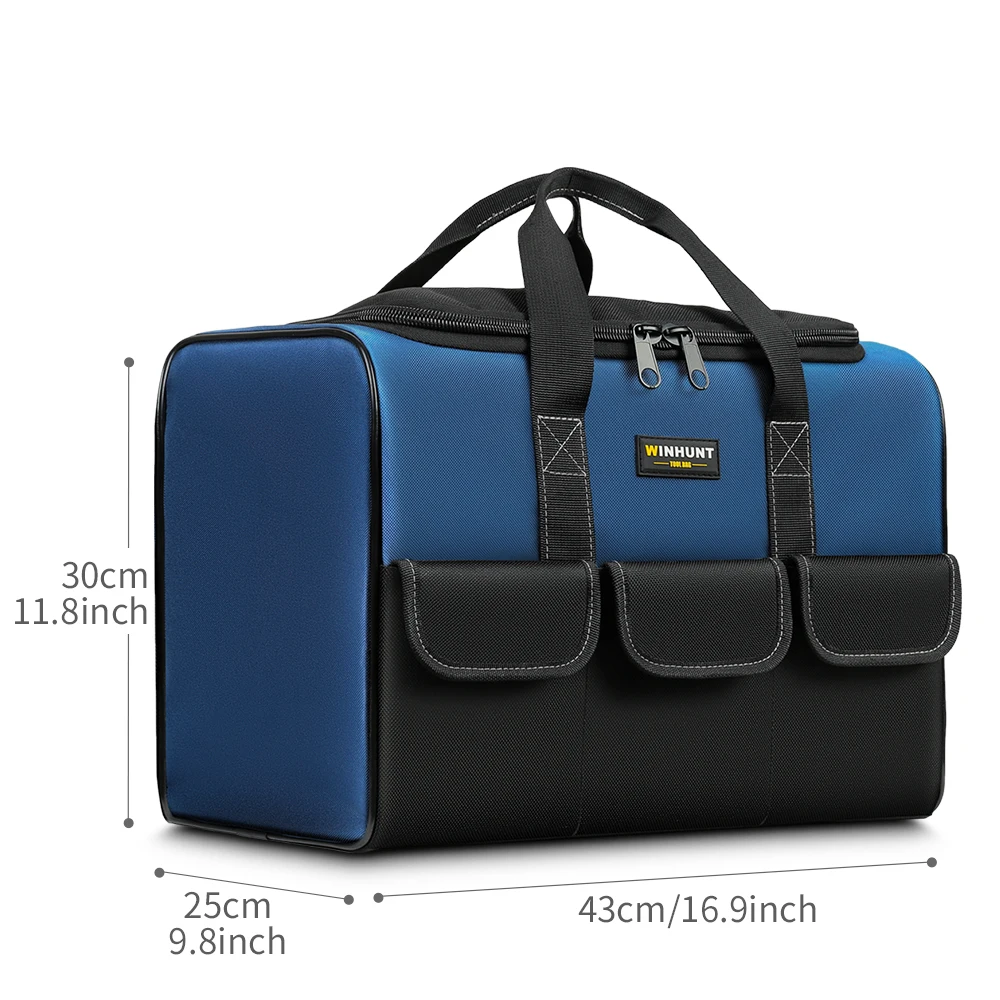 WINHUNT, borsa per attrezzi (materiale in nylon da 1680 denari, con 5 tasche esterne, borsa per attrezzi specifica per elettricisti, ideale per Enthu fai da te