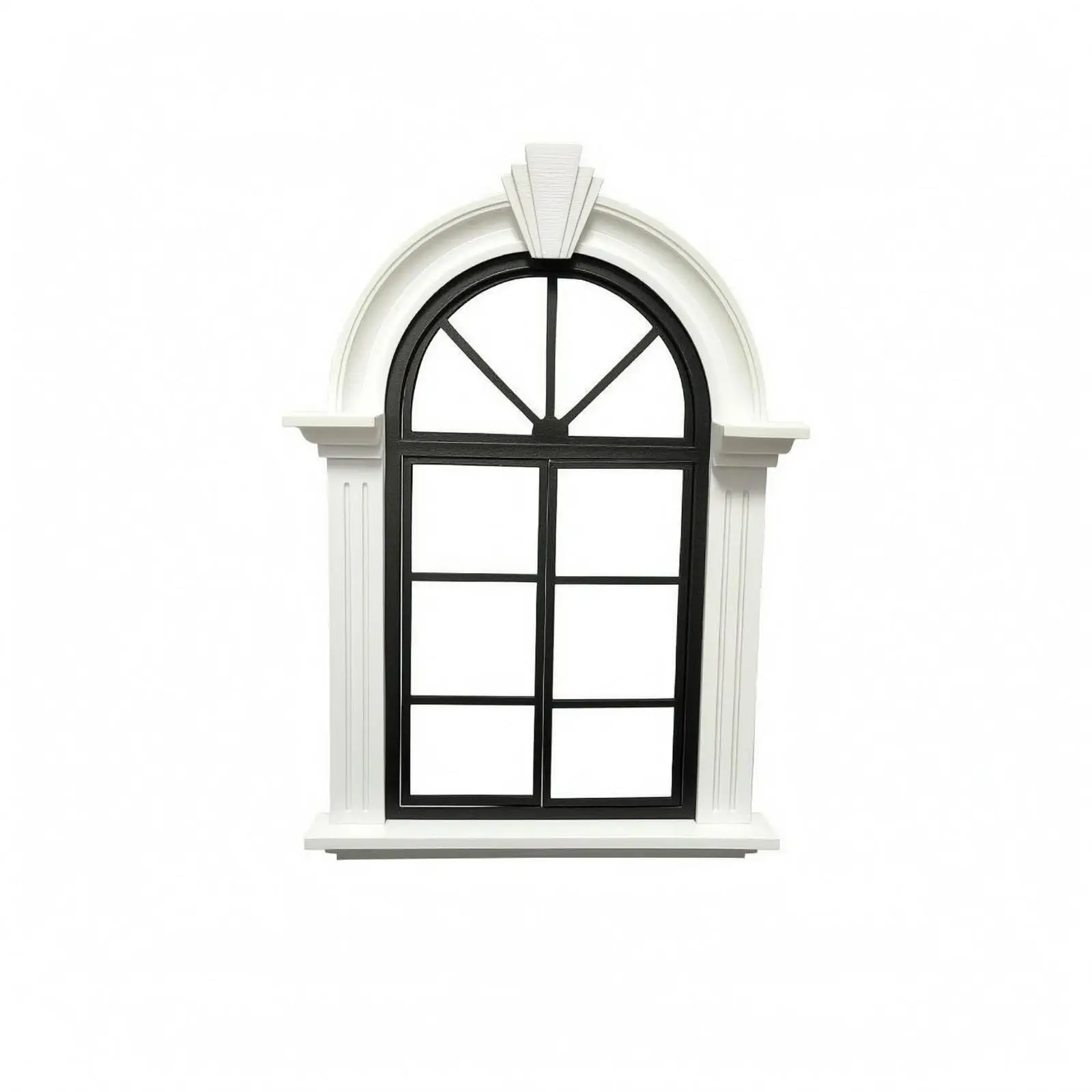 Miniature Window Scene Tabletop Lattice Window Prop Molded Frame Dollhouse