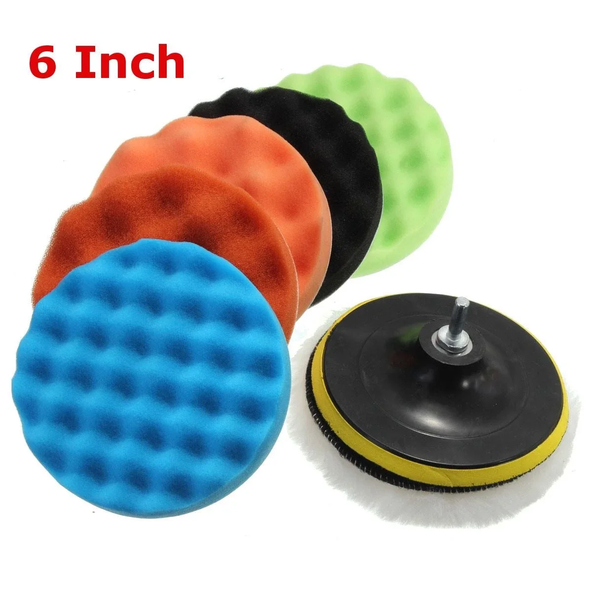 

7pcs 3/5/6/7inch Buffing Sponge Polishing Pad Set Hand Tool Kit For Car Polisher Compound Polishing Set