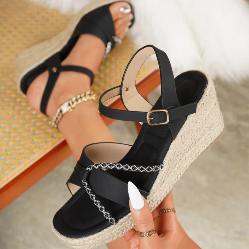 

Fashion Women Sandals Shoes Wedge Ladies Shoes Casual Women's Sandals Retro Huaraches Footwear Women Sandal Female