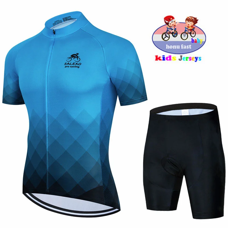 New 2023 Baby New Kids Short Sleeve Cycling Jersey Set Breathable Children Bike Clothing Boys Quick Dry Summer Bike Uniform