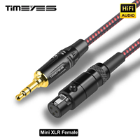 TIMEYES 3.5mm To Mini XLR Female Stereo Audio Cable 1/8 Inch TRS To 3-pin Mini XLR Female Headphones Audio Cable