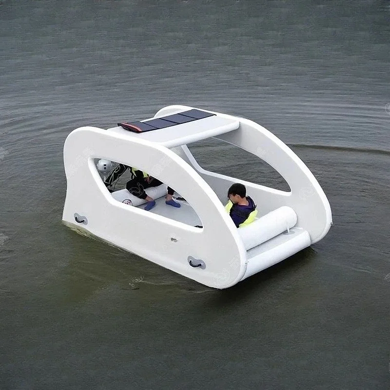 Inflatable Solar Water Yacht Floating Fishing Platform Perpetual Motion Rubber Kayak Assault Boat for Sea Vacation Fishing