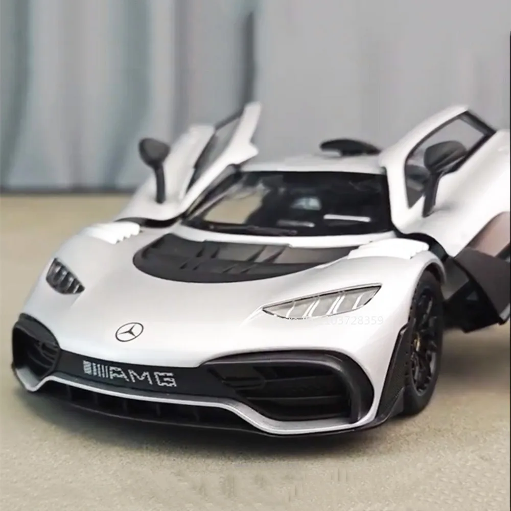 AMG ONE GT – modèle de voiture de sport Miniature 1:18, jouets en alliage moulé sous pression, supercars, son et lumière, portes ouvertes, Absorption des chocs, cadeaux pour enfants