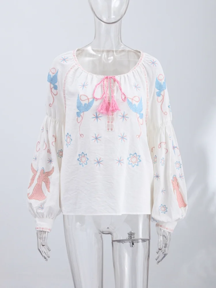 Lässiger Damen-Pullover mit Au – Embroidery Blouse Bewertung und Preis