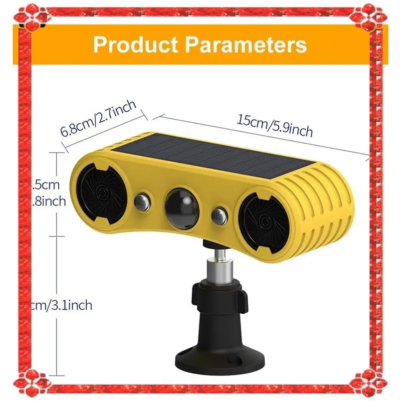 24-Hour Delivery Solar Motion Sensor Alarm, Outdoor Warning Light,13 Sounds Security Alert System Animal Repeller For Farm Yard