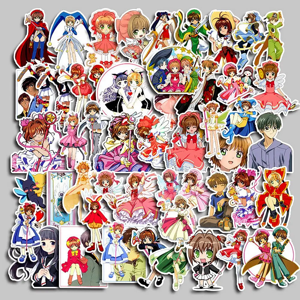 1 Pack Anime Sticker Card Captor Sakura Magic Girl Action Figures Li Syaoran Character Model Decorative Supplies Gift Toy