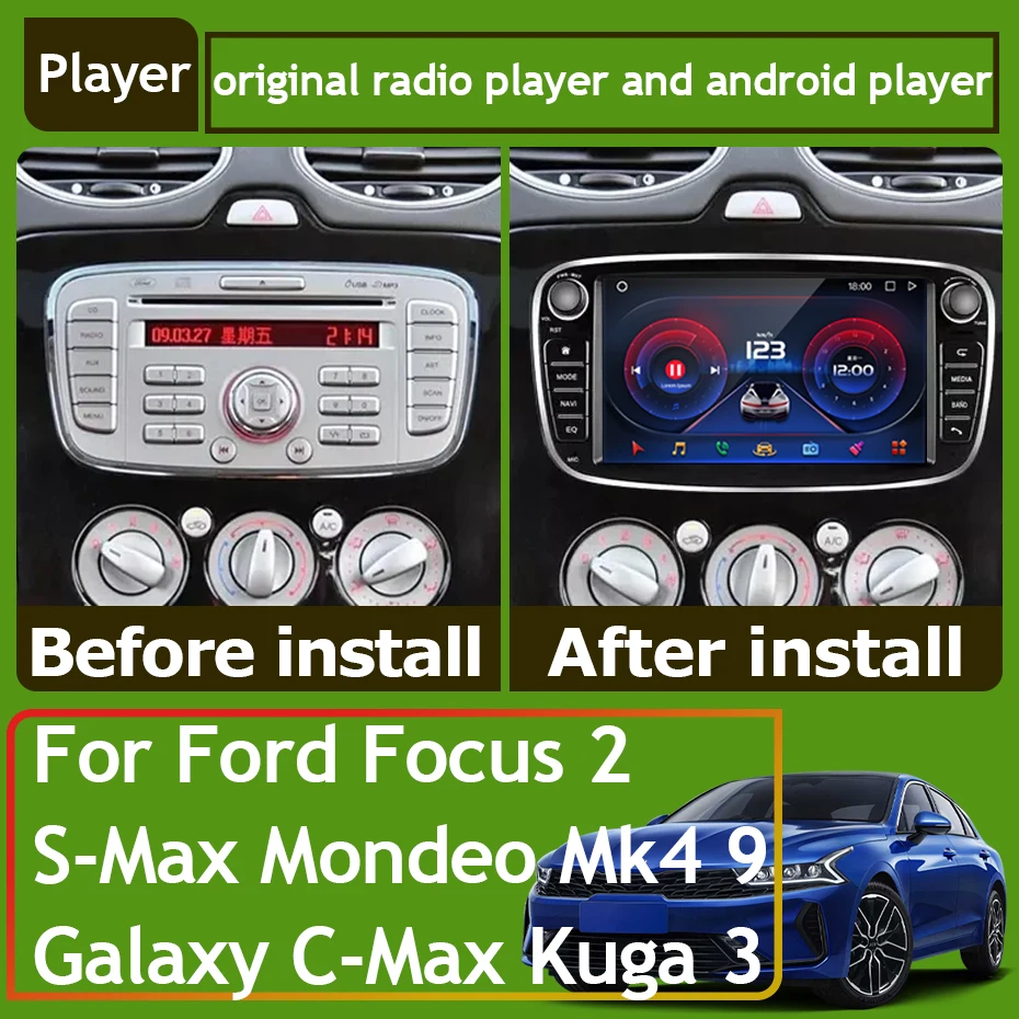 Car Radio Carplay For Ford Focus 2 S-Max Mondeo Mk4 9 Galaxy C-Max Kuga 3 Car Intelligent Systems Android Auto Multimedia Player