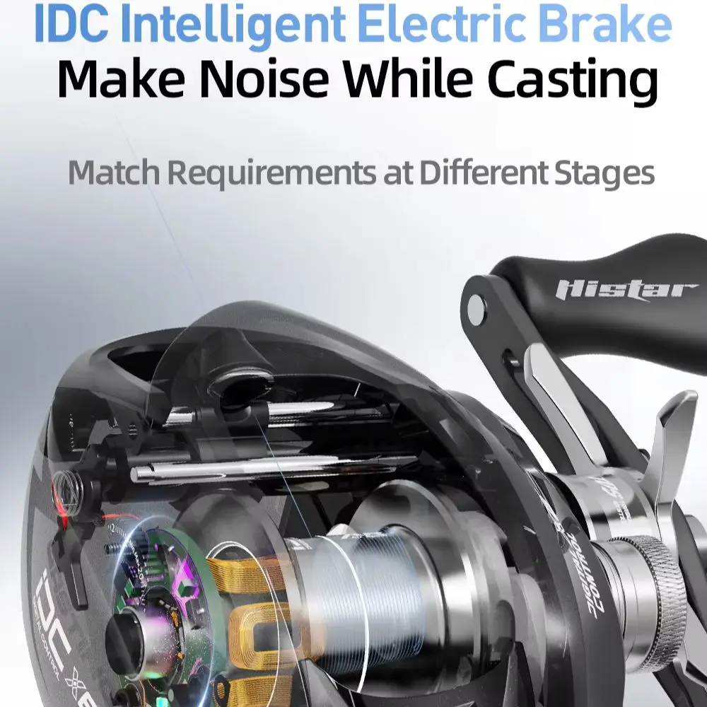 

HASIDA X6 DC Baitcasting Reel Electronic Brake Carbon Antiexplosion No Backlash Colorful lights IDC Digital Control Fishing Reel