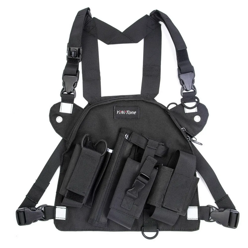 Radio Chest Harness Bag Pocket Pack Holster for Two Way Radio