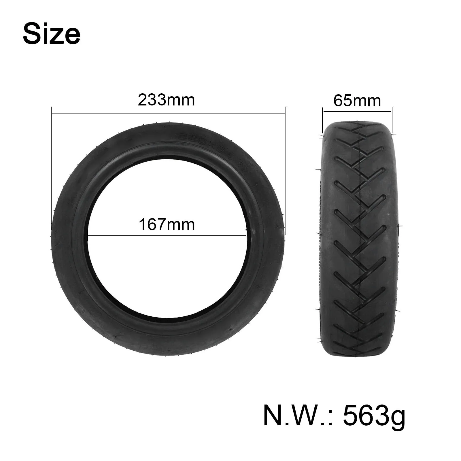 

MI4 Scooter Tires 10 Inch Tires Daily Commuting Black Color Lightweight Design Non-deformable For 4Pro 233*65mm