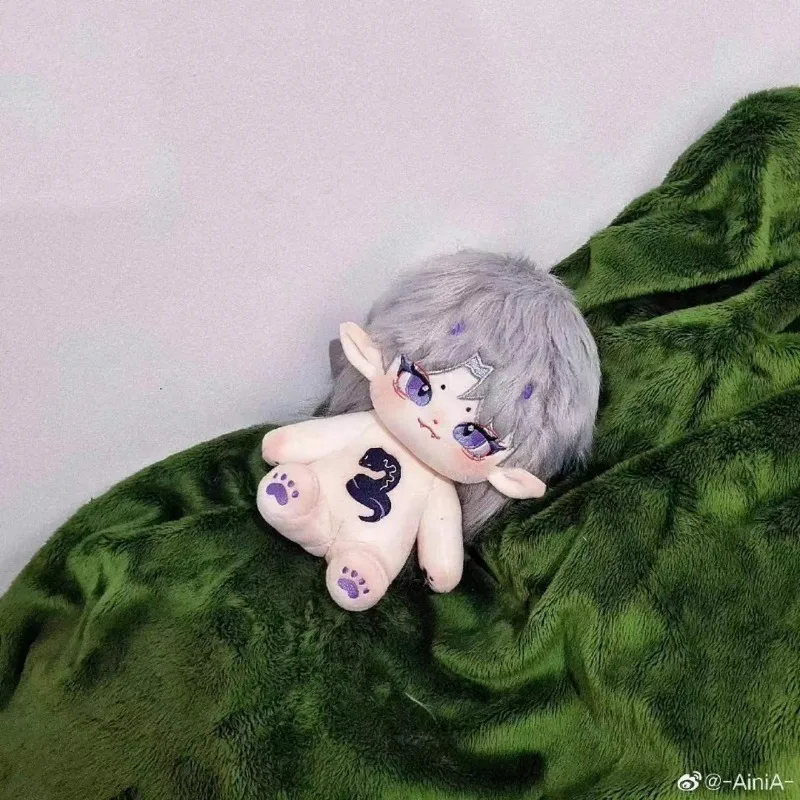 Cotton doll with no attributes, cool and handsome guy, gray rabbit hair 20cm, skeleton in stock