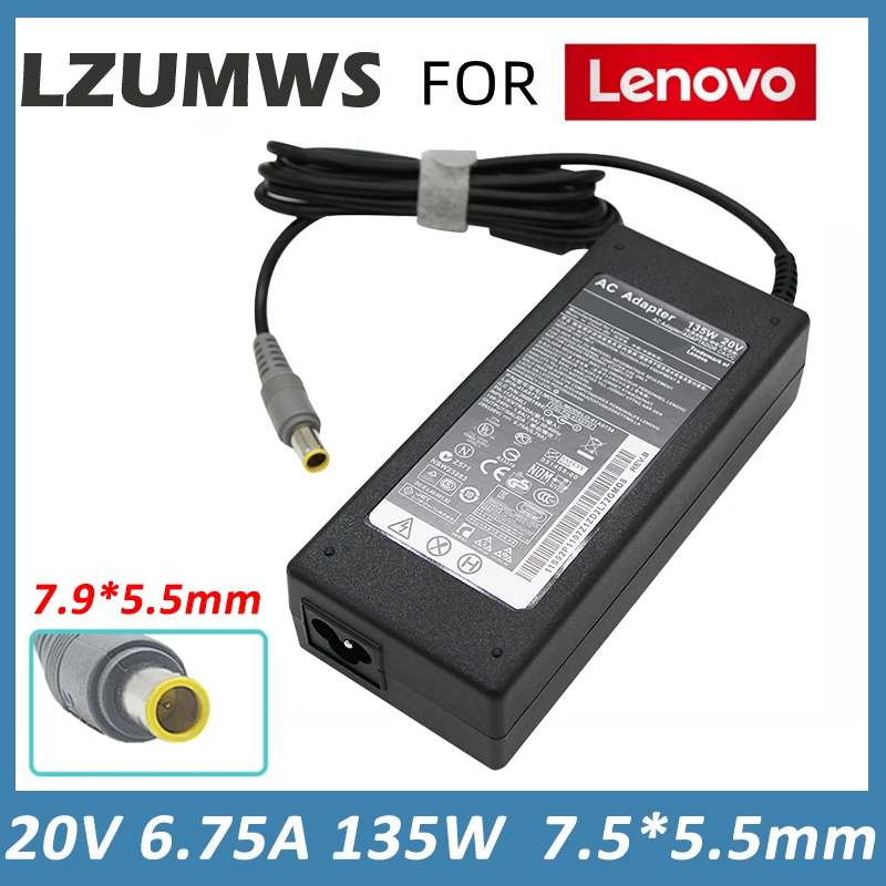 carregador de energia do portatil lenovo 20v 675a 135w 79x55 mm para thinkpad t430s t510 t530 t520 t520i w510 w520 w530 2p 45n005 01