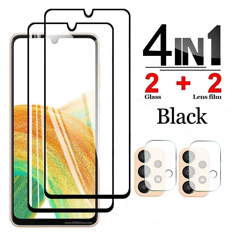 4 In 1 Tempered Glass for Samsung Galaxy A33 5G Screen Protector Camera Lens Protective Safety Glass A 33 5G 6.4