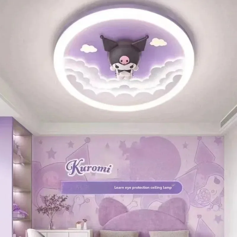 Sanrio Hello kitty Kuromi Cinnamoroll cute creative cartoon style children's bedroom new cartoon eye protection ceiling lamp