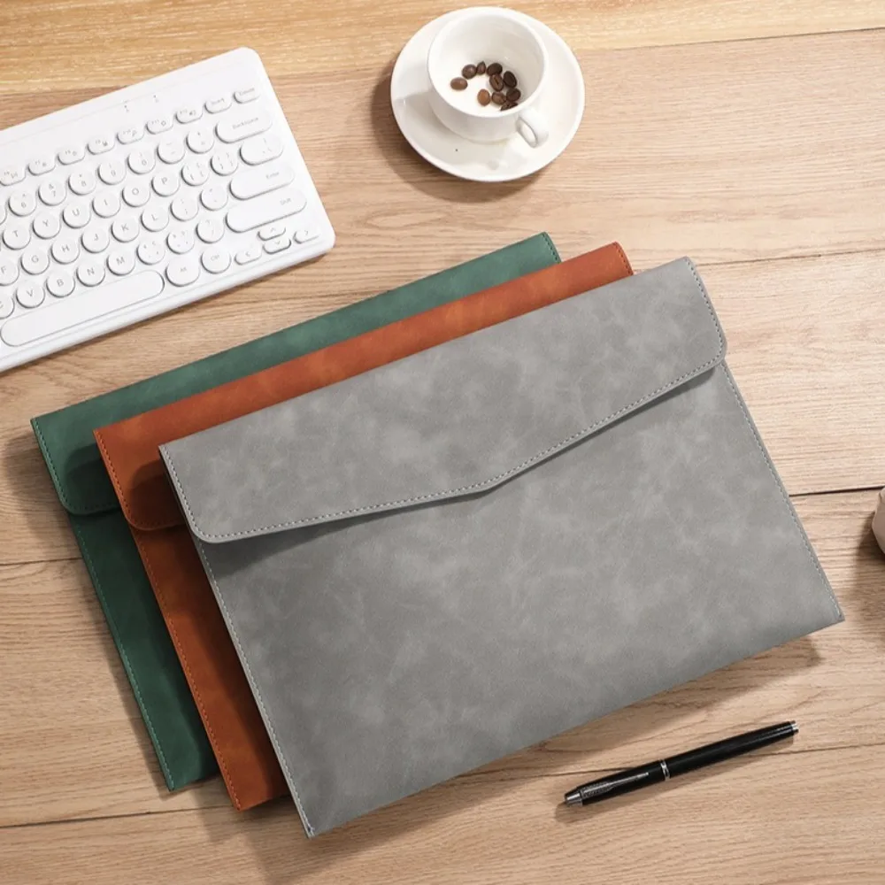 File Bag PU Leather Archive Folder Storage Envelope Bag Suitable FNotebook Stationery Bag School Office Supplies Business Travel