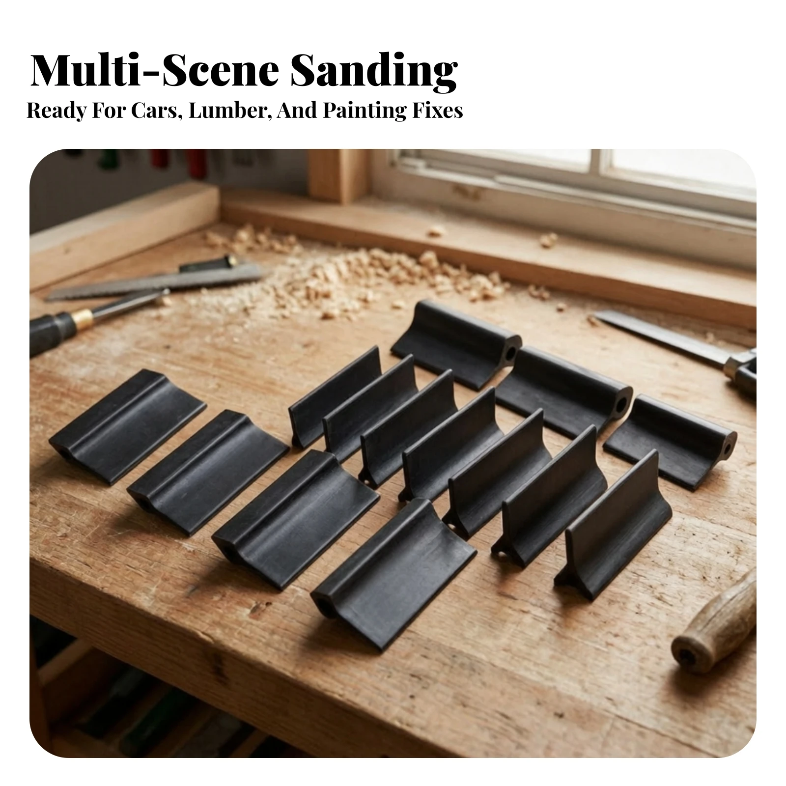 14 Pieces Sanding Block Set Flexible Contour Sanding Blocks Convex Concave for Woodworkers, Woodworking