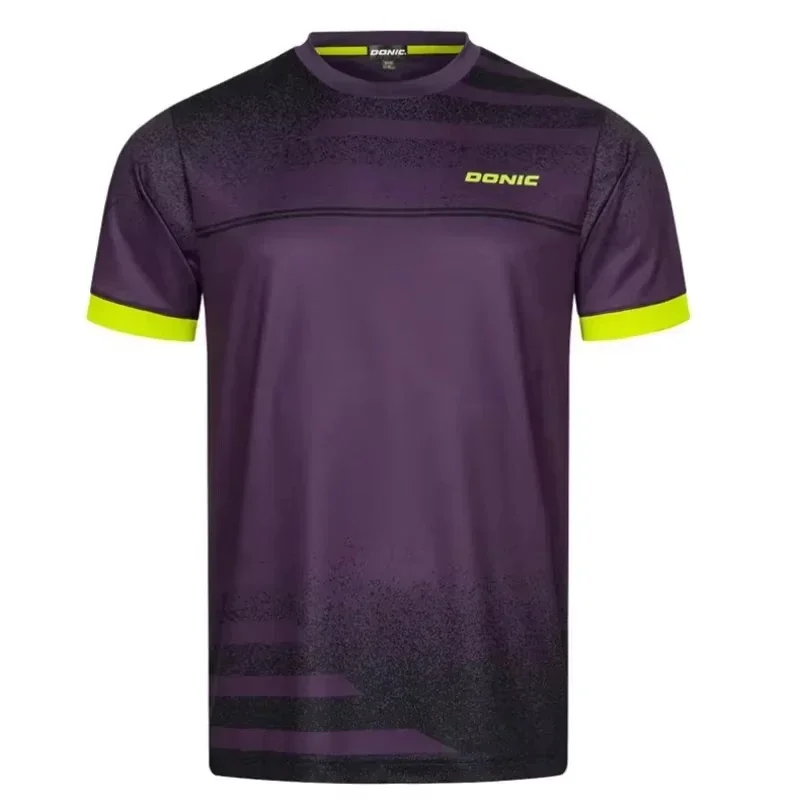 Fashion New Men's Table Tennis Short Sleeve T Shirts Gradient Sublimation Athletic T-Shirt Outdoor Quick Dry Sports Training Top
