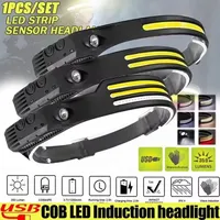 LED Headlamp 230 Degree Wide Angle Light 5 Lighting Modes Motion Sensor Technology Waterproof Portable Outdoor Head Light