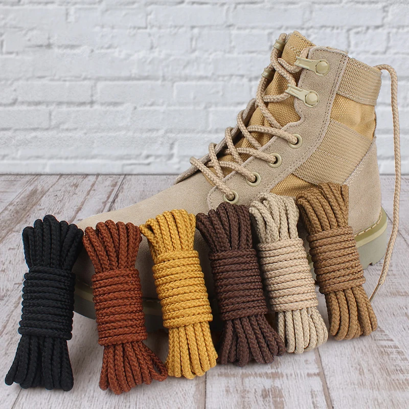 

1 Pair Round Shoe Laces For Sneakers Not fading Shoelaces Solid Boots Shoelace Solid Weaving Wear-resistant Shoestring