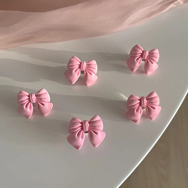 New Small Bow Hairpins Cute peach rose headwear hair accessories Girl side bangs clip sweet Hair Clips headdress Jewelry