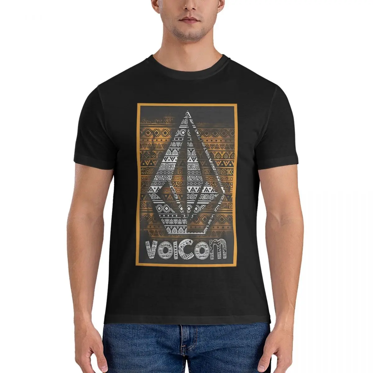 Vintage Super T-Shirt Men Crew Neck 100% Cotton T Shirts Volcom Short Sleeve Tee Shirt Graphic Tops