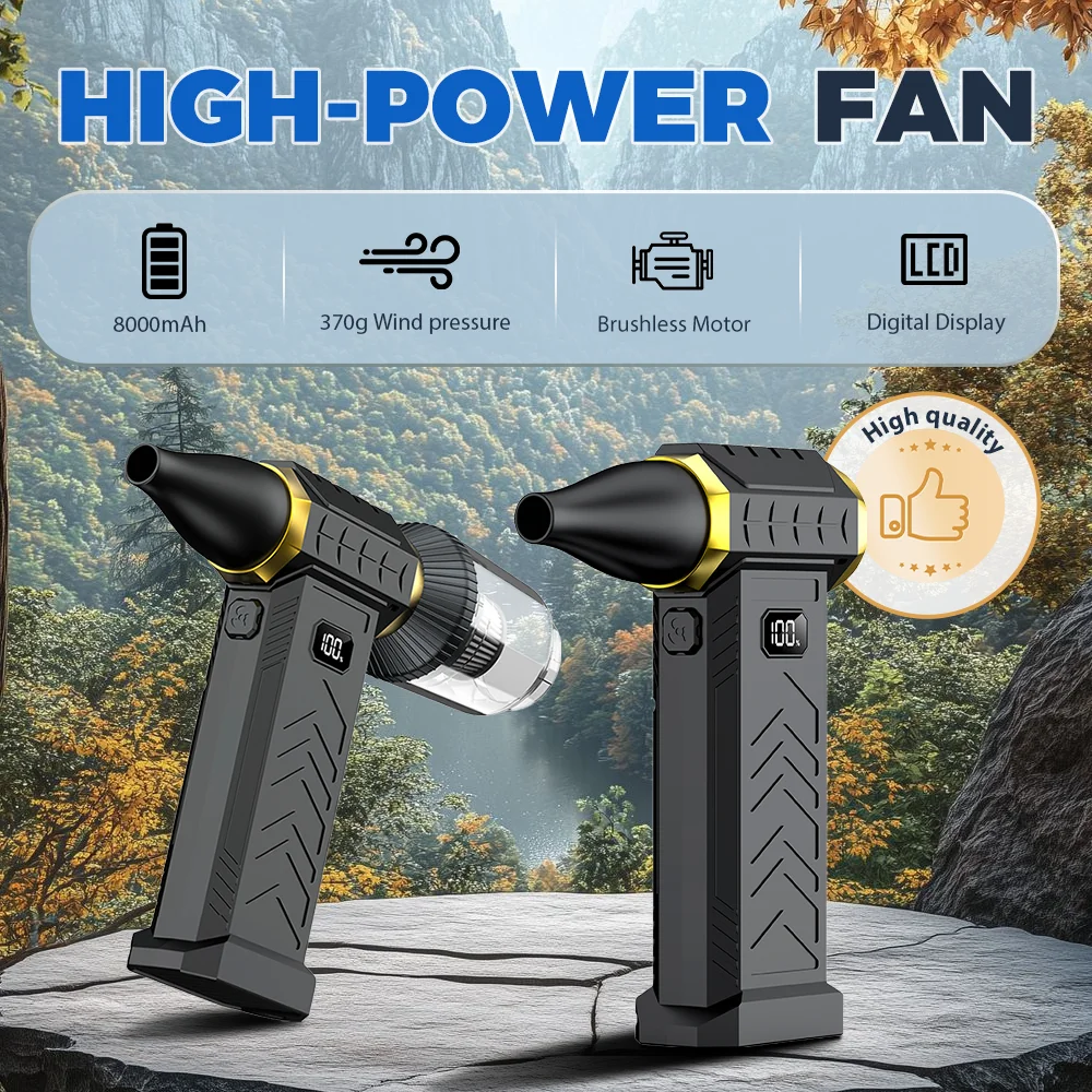 

180000-130000RPM Air Blower Turbo Fan Electric Power Display Handheld Mini Dust Cleaner High Speed Air Duster Gun Cleaning Tool