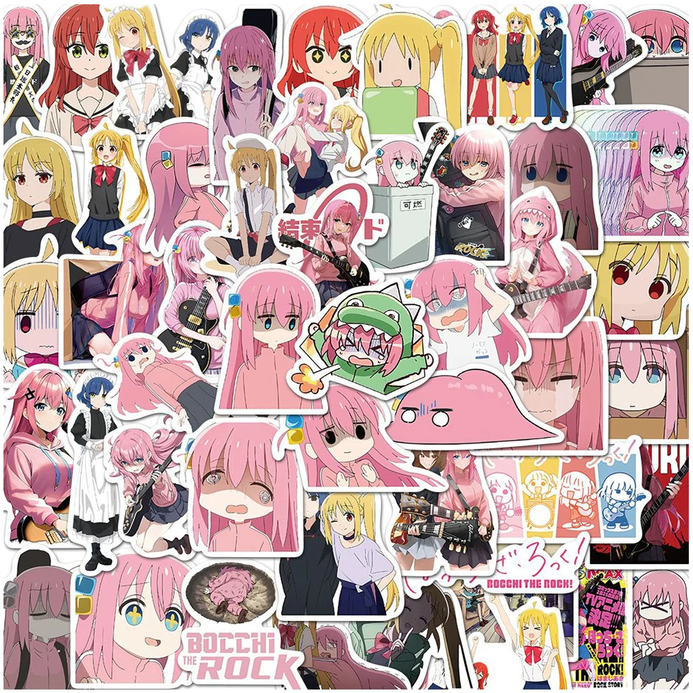 10/30/50pcs Cute Anime Bocchi The Rock! Stickers Cartoon Decals Kid Toy DIY Computer Laptop Skateboard Kawaii Girl Sticker Decor