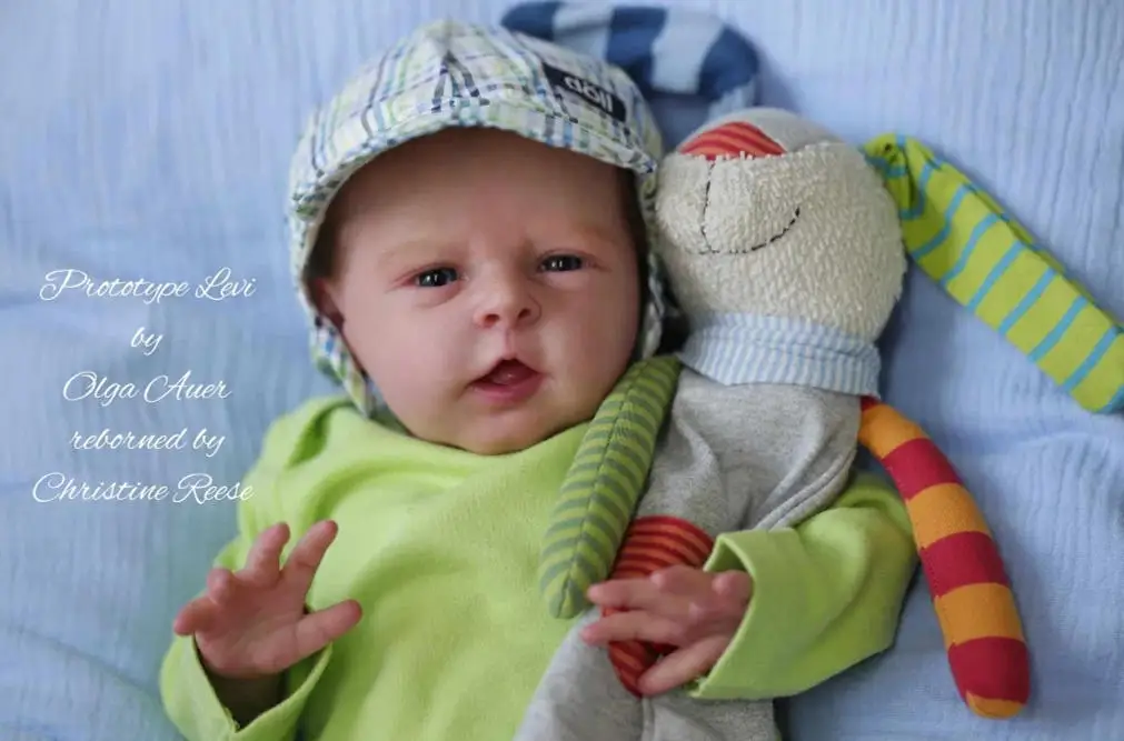 NPK 19Inch Unfinished Unpainted  Reborn Doll Levi Fresh Color Soft Touch with Cloth Body