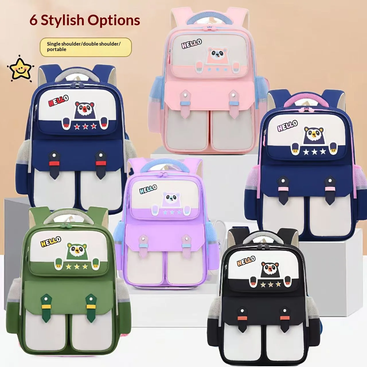 Children's backpack, spinal protection for boys and girls to reduce burden, student backpack, lightweight travel backpack