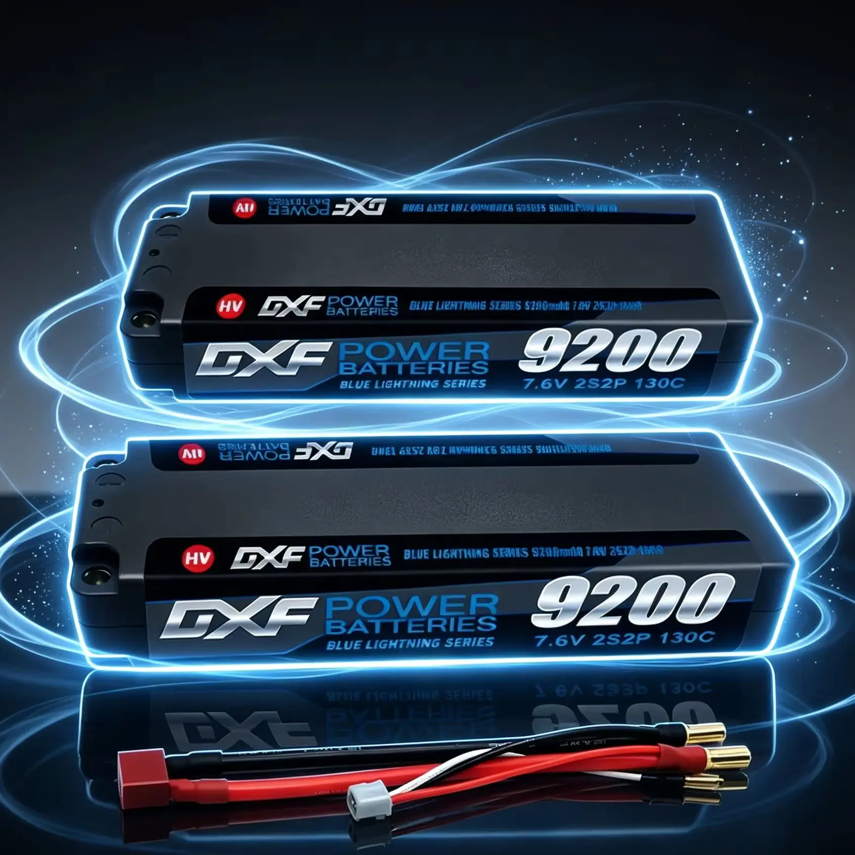 bateria lipo 2s de 9200mah 76v 130c con conector tdeans de 5mm carcasa rigida para coche rc barco camion uav carreras