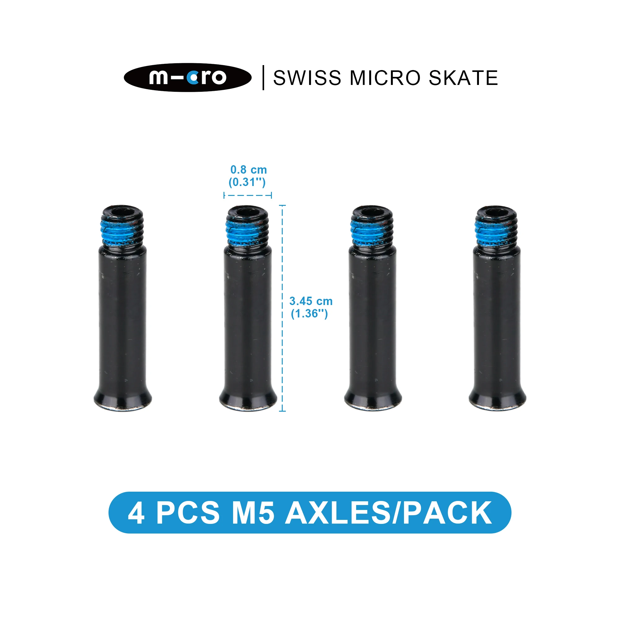 MICRO SKATE m-cro AXLES,MUSHROOM SCREWS,Set,Durable Mushroom Screws Set for Inline Skates,MICRO MT/SUPER/DELTA