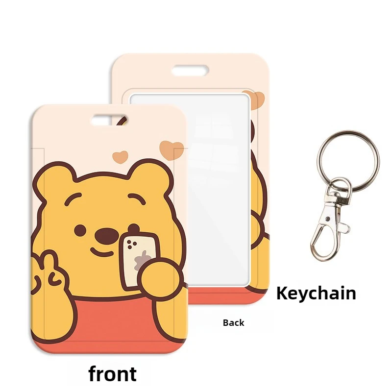 حامل بطاقات ديزني ويني ذا بوه للأطفال الطلاب Kawaii حامل شارة محمول للتحكم في الوصول إلى بطاقة حافلة وجبة الحرم الجامعي #6