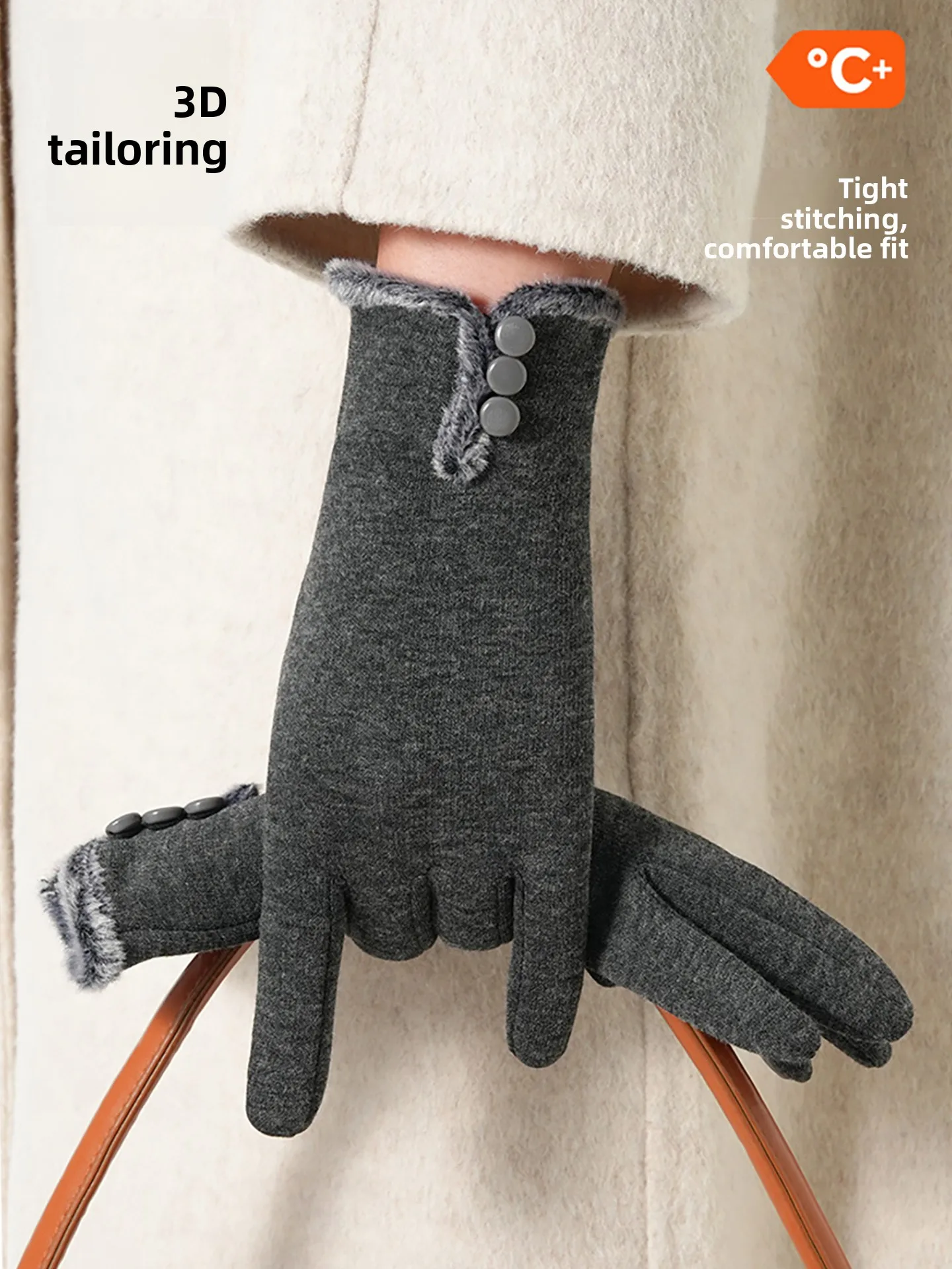 Women's Winter Fleece Lined Gloves Touchscreen Compatible Outdoor Cycling Driving  Vehicle Windproof Medium Thick