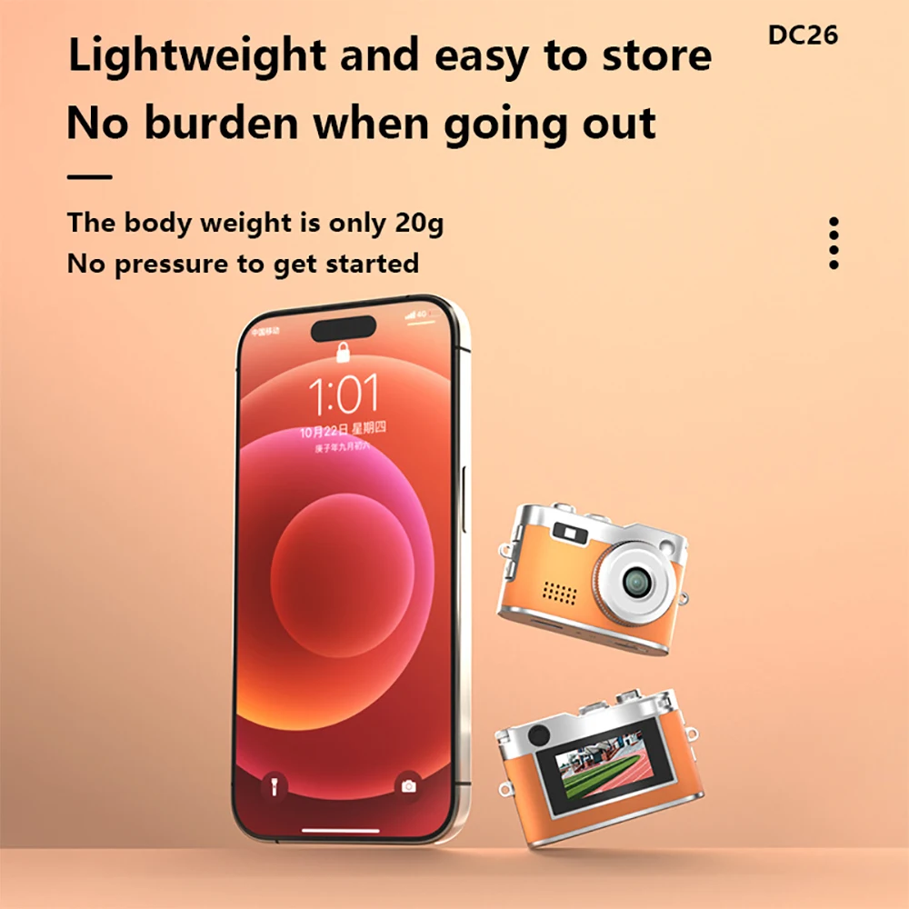 Kebidumei كاميرا ريترو صغيرة CDD كاميرا رقمية HD السفر في الهواء الطلق صور كاميرا الحرم الجامعي للأطفال مع شاشة 0.96 بوصة كاميرا فيديو محمولة