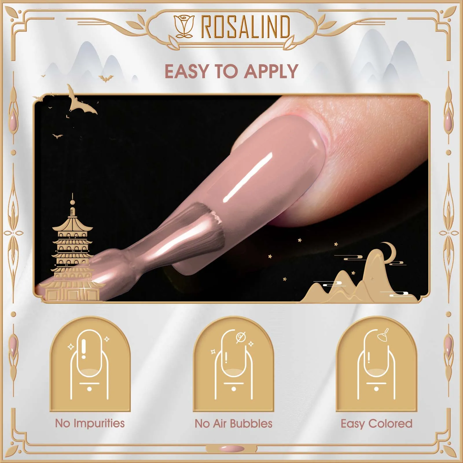 ROSALIND Smalto per unghie rosa Set da 6 pezzi Lampada UV Vernici semipermanenti Soak Off Matt Top Coat Effetto per Nail Art Design Nail Gel