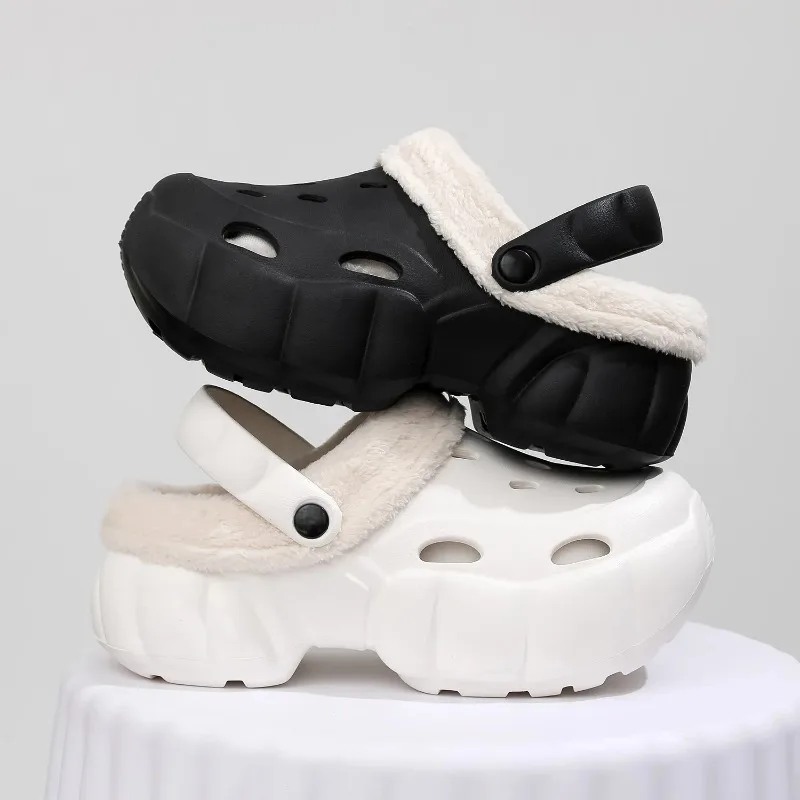 Ladies Winter Plus Fleece Warm Cotton Drag Outdoor Breathable Non-slip Cotton Shoes Can Be Disassembled Womens Slippers New