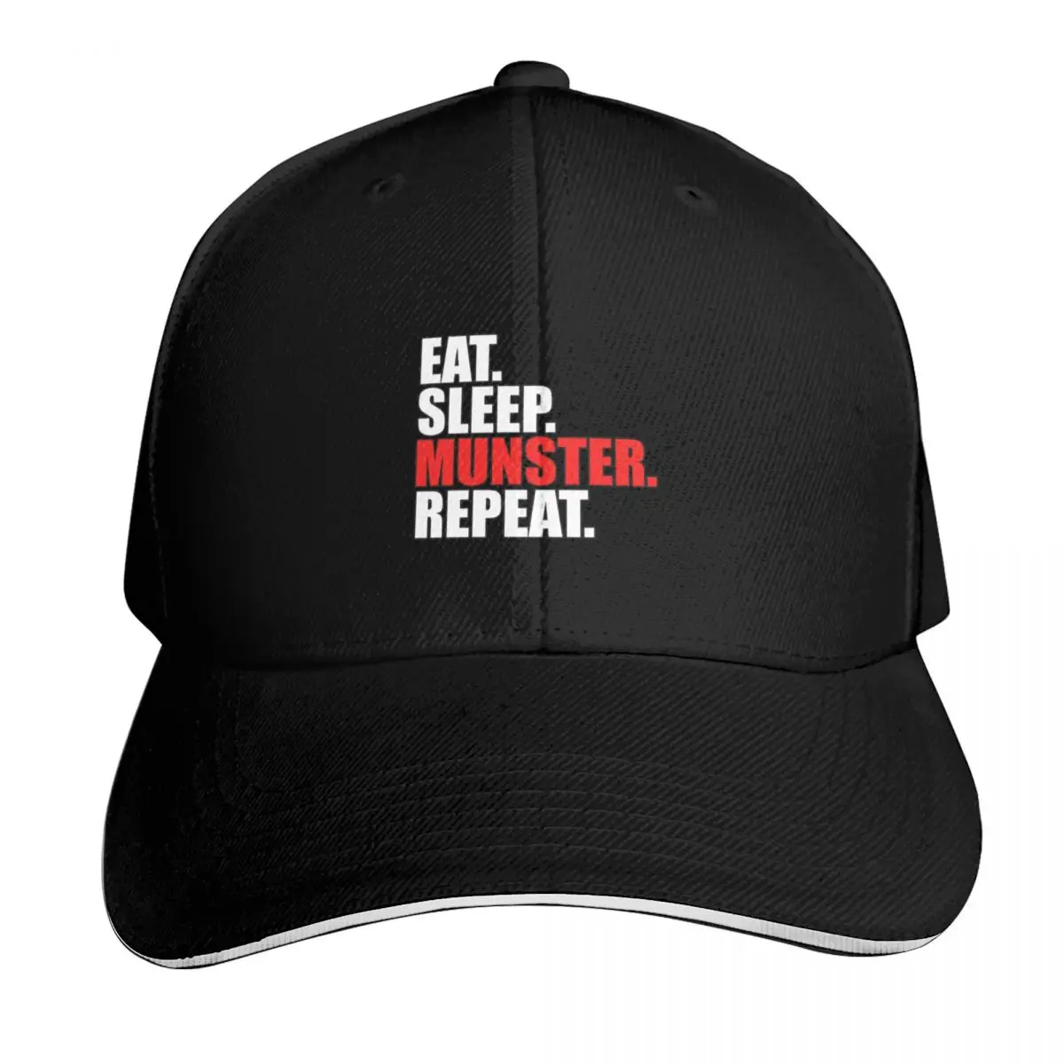 Munster Rugby Ireland Eat Sleep Munster Rugby Repeat Baseball Cap Gift for Him Her Casual Daily Wear Quick Dry Performance