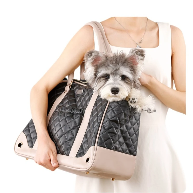 

Quality Leather Dog Carrier Backpack Breathable Shoulder Bag for Dog Outdoors Handbag Pet Dog Carrier Bag Car Seat Pet Products