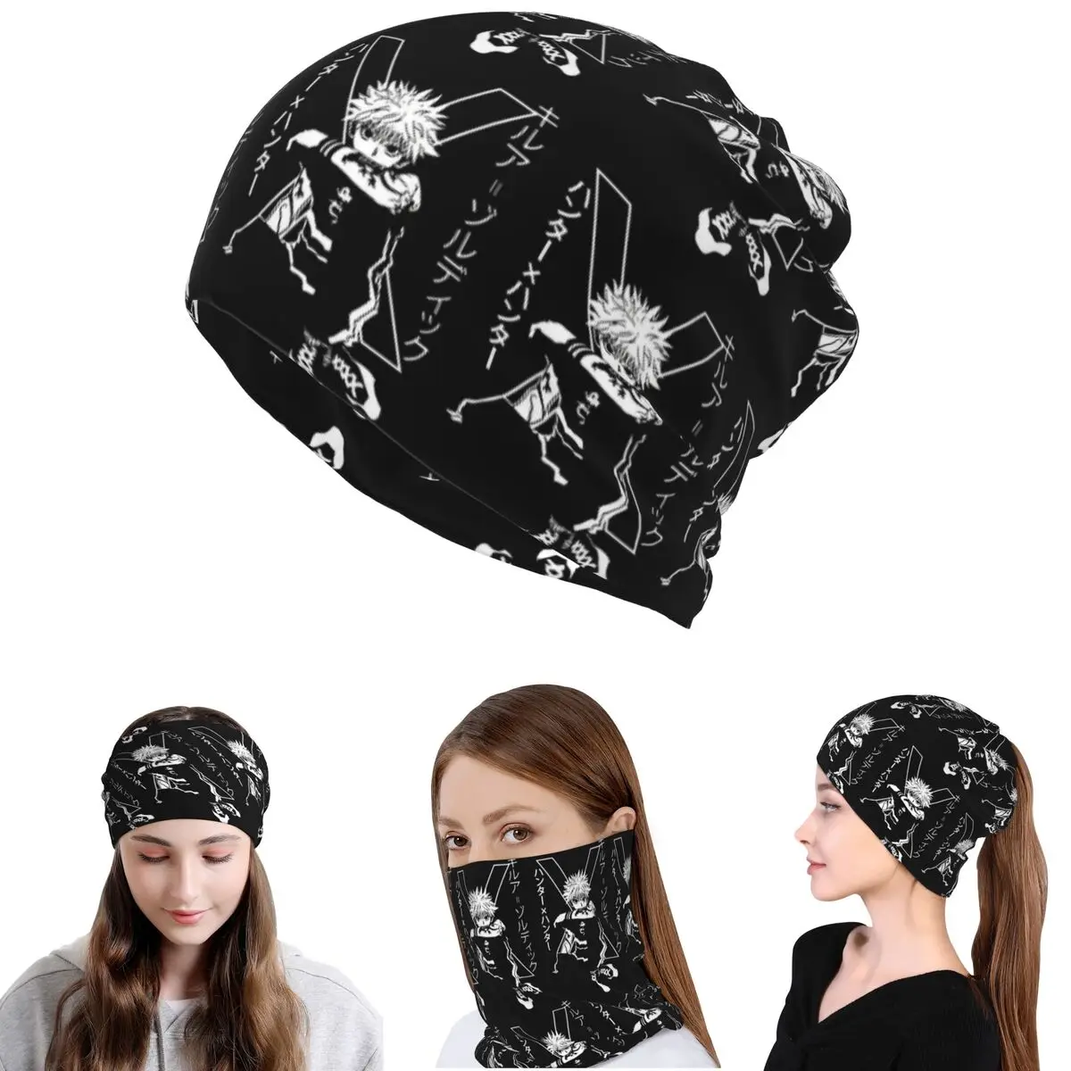 Pañuelo Mágico Multifuncional de Anime HXH Hunter X Hunter de Killua Zoldyck, Bufanda Cálida para Ciclismo, Gorro, Unisex, para Adultos, para Todas las Estaciones