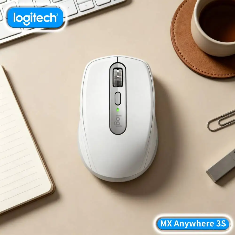 Ergonomic MX Anywhere 3S - 8K DPI, 3-Device Sync, Silent Click, Ideal for Toy Store Office & Training Hall Work
