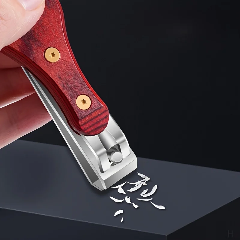 가정용 단일 손톱깎이, 나무 손잡이 질감, 휴대용 날카로운 다목적 손톱깎이