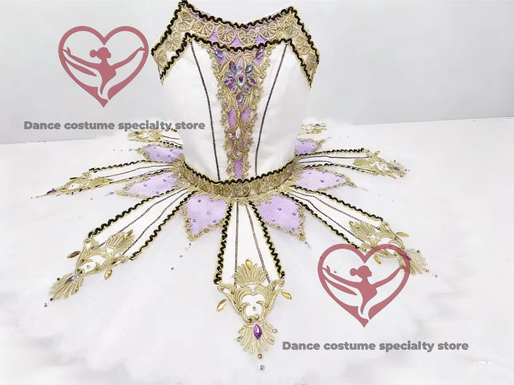 Traje de actuación de ballet La Fille du Pharaon – Falda tutú de panqueque, traje de competición profesional personalizado