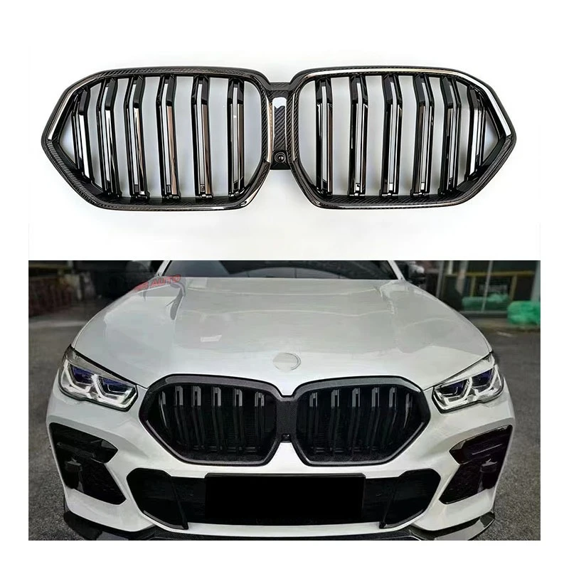

For 19-22 forBMW X6 G06 Early X6M F96 Parallel Bars Carbon Fiber Grille