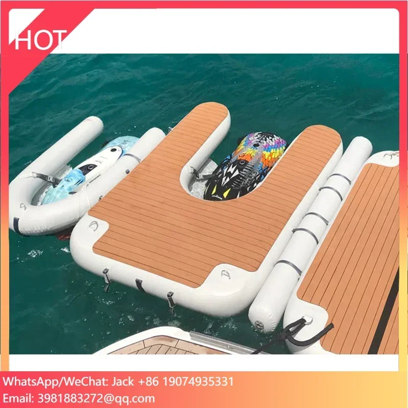 

C Shape Drop Stitch Inflatable Water Platform Motor Boat Jetski Floating Dock U Shape Water Island