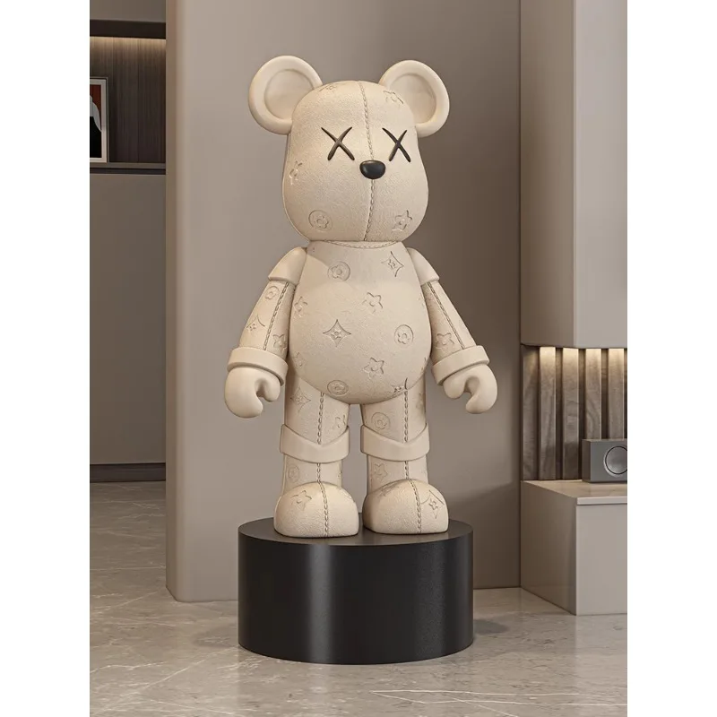 Cream bear floor ornament living room TV cabinet next to home decoration high-end doll opening housewarming gifts