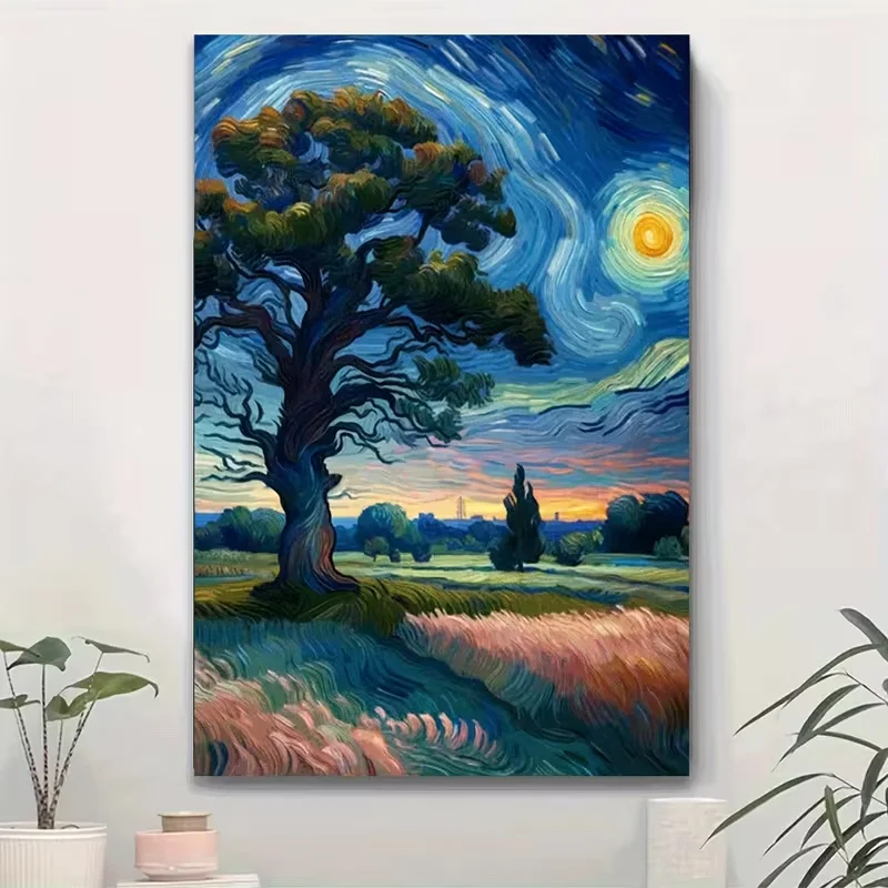 

Room Decor 1pc Abstract Vintage Canvas Art Print, 12x16 inches, Frameless Wall Decor for Home, Bedroom, Kitchen, Living Room, Ca