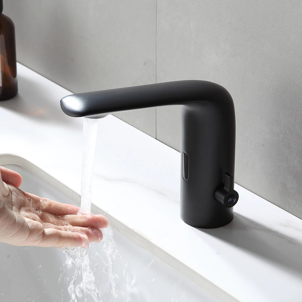 

Black Negro Color Automatic Sensor Faucet Brass Body Material Cold & Hot Water One Handle Ceremaic Valve Core
